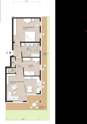 3-Zimmer-Wohnung mit Terrasse in Landau