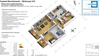 Helle 3,5-Zimmerwohnung mit Südbalkon, Wohnküche und großem Bad