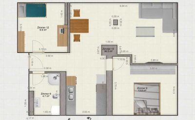 Renovierte Dachgeschosswohnung mit Klimaanlage, Kaltmiete 650 €