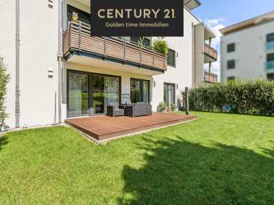Moderne 3,5-Zimmer-Gartenwohnung mit Tiefgarage & Carport in Traunreut