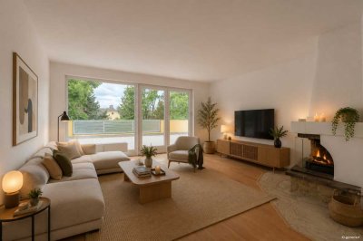 Großzügiges Penthouse mit Kamin nahe dem Nymphenburger Schlosspark