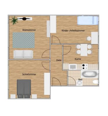 Frisch renovierte 3-Zimmerwohnung - perfekt für Single oder Paare - gute Anbindung an den Nahverkehr