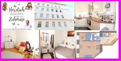 1 Preis für ALLES INKLUSIVE Wohnen auf Zeit+Provisionsfrei+komplett ausgestattet+lichtdurchflutet+Hauptbahnhofnähe +38m² kompakt+ideal aufgeteilt für 1-2 Personen+Kurzzeitmiete von privat+1.Liftstock+einziehen+wohlfühlen.