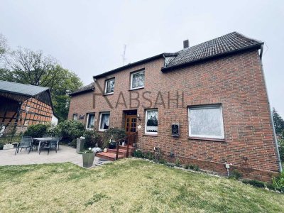 Attraktiver Resthof mit großer Scheune, Stallgebäude und Wiese im schönen Wendland