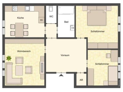 Zentrale 3-Zimmer-Wohnung mit separater Küche - Ideal für Familien oder WGs!