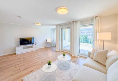Sanierte 2-Raumwohnung * 2.OG & Lift * neue Möblierg.& EBK *Terrasse+Balkon* Bad m. Dusche*TOP