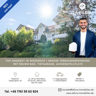 Happy Family! Attraktive 4,5-Zi.-Souterrainwohnung mit riesiger Terrasse, Tiefgarage, Stellplatz