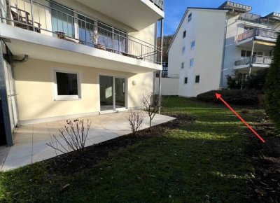 Stilvolle 2-Raum-Erdgeschosswohnung mit Terrasse, eigenen Garten und Tiefgaragenstellplatz