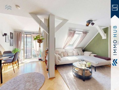 ++ 2-Zimmer-Maisonette-Wohnung  + 30 m² Spitzboden mit Balkon, Einbauküche und Tageslichtbad ++