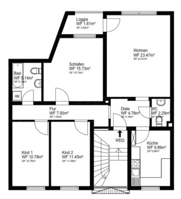 Modernisierte 4-Zimmer-Wohnung mit Balkon & Gartennutzung in Rheinnähe