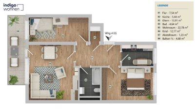 Helle 3-Zimmer-Wohnung mit Einbauküche in Bremen-Hastedt