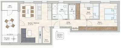 Tolle 3-Zimmer-Dachgeschosswohnung (TOP 7) in Mäder, Fenkern 2