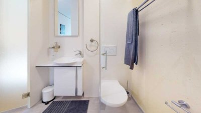 Möbliertes Neubau-Apartment mit Küche und Bad, Aufzug, sofort frei