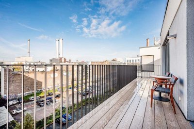 Leben in luxuriösem Penthouse mit Rooftop- Terrasse und zwei Balkonen
