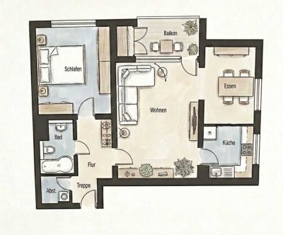 Frisch sanierte 2,5 Zimmer Wohnung mit Balkon im 4. OG – Pforzheim-Haidach