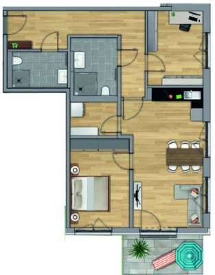 3-Zimmer-Eigentumswohnung Nr. 12 im OG/DG