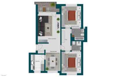 Komfortable 3 Zimmer-Wohnung in Holzgerlingen – idyllisch & zentral gelegen