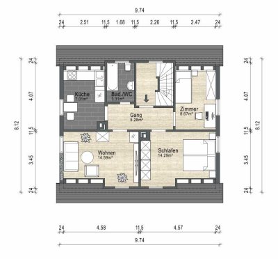 Sanierte Wohnung in Zweifamilienhaus mit großem Gemeinschaftsgarten