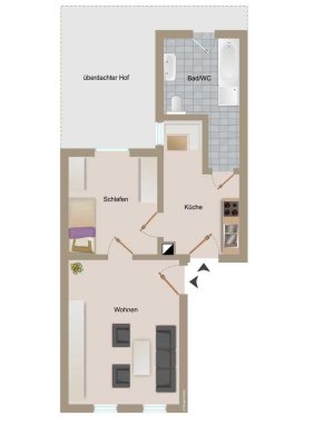 2 Zimmer Wohnung in Ispringen