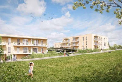 PROVISIONSFREI - Sonnige Erstbezugswohnung im Erdgeschoss mit großer Terrasse und Gartenfläche - geförderte Miete - 3 Zimmer