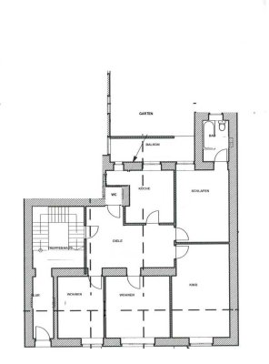 Wohnung 4 Zimmer , Küche. Diele, Bad, Gäste WC, Terrasse