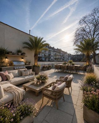 Penthouse-Feeling in Stadtmitte: Luxuriöser Erstbezug mit gigantischer Sonnen-Oase 63 m²