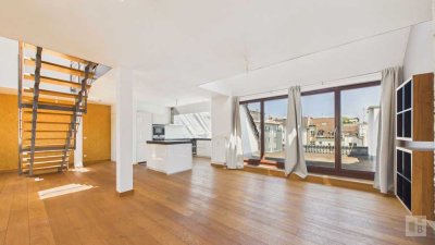 Exklusive Maisonette-Penthousewohnung mit Sauna, Dachterrasse und Garage in Mainzer Innenstadt