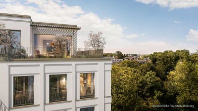 Solitär - Exklusives Penthouse auf ca. 350 m². Atemberaubende Aussichten und großzügige Terrassen.