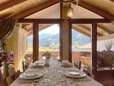 Dachgeschosswohnung   - unverbaubarer Bergblick - zentral und ruhig - Kamin - TG-Stellplatz