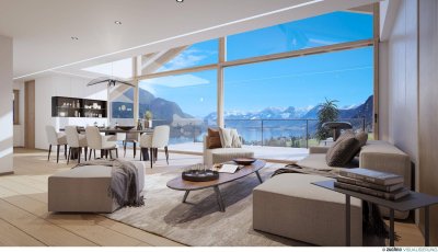 Family living deluxe: 4-Zimmer Garten/Poolwohnung, spektakulärer Wolfgangseeblick