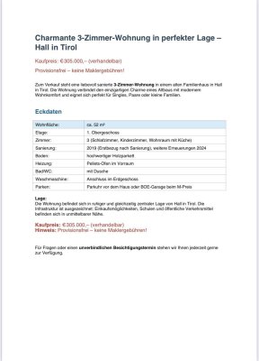 Verkaufe schöne Wohnung in Hall