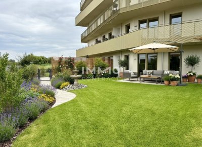 Neubau-Gartenwohnung: 3 Zimmer mit großer Terrasse &amp; viel Grün
