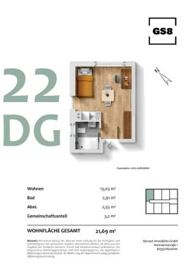 Modernes Studentenapartment inkl. Möbel – Neubau am Englischen Garten