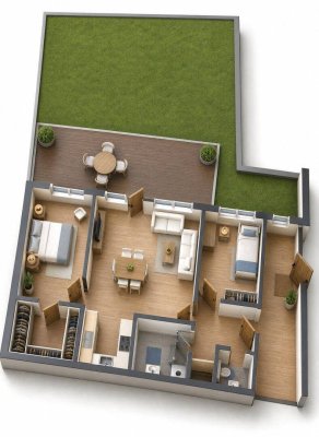 Erstbezug! Sehr schön aufgeteilte 3-Zimmer Wohnung mit toller 24 m² Terrasse - Nähe Floridsdorfer Bahnhof