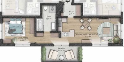 Neubau, Erstbezug!! Sehr helle 2 Zimmerwohnung in Waldtrudering, Jagdhornstraße 8, 81827 München