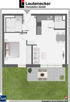 2-Zimmer-Neubau-Eigentumswohnung mit Terrasse und Garten