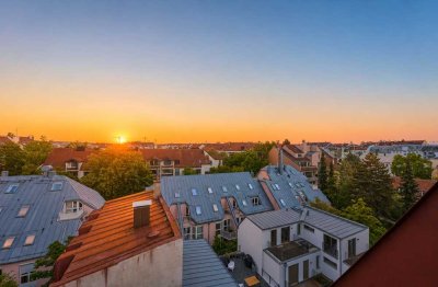 Charmante Dachgeschoss - Maisonettewohnung mit Ost - Süd - Loggia über den Dächern von München