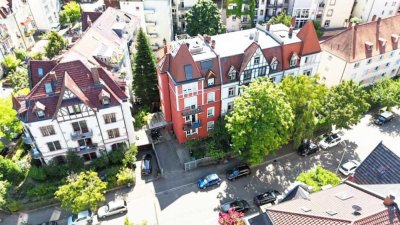 Einzigartig! 3-Zi. EG Altbauwhg., hohe Decken, Balkon, Garten, vermietet, in der Wiehre