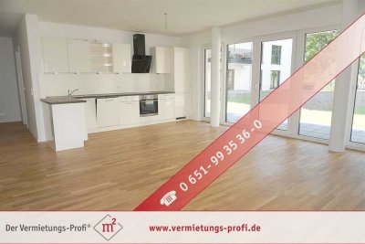 Trier: Wohnen an der Mosel – moderne 3 ZKB Erdgeschosswohnung mit Einbauküche und Terrasse