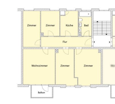 Studenten-WGs aufgepasst! 5-Zi.Whg mit Wannenbad und Balkon