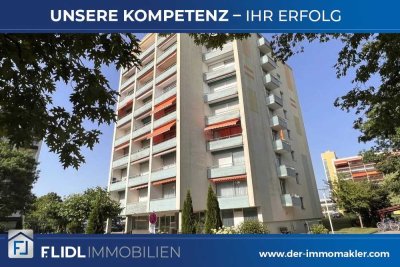 Gepflegtes 1,5 Zimmer Appartement, 8. Stock Penthouse-Charakter mit Sonnenbalkon in Bad Füssing