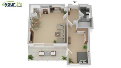 Neuwertige 2-Zimmer-Wohnung mit großzügigem Balkon & moderner Ausstattung