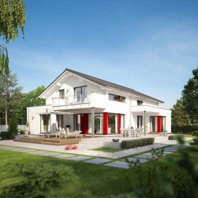 Akzentreiches Zweifamilienhaus mit Grundstück BIEN-ZENKER Eff. 40+ QNG