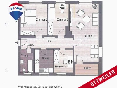 Mietwohnungen in 
Ottweiler 4 ZKB