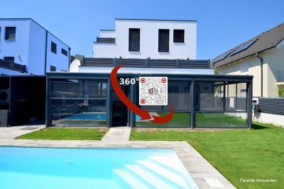 5 Zimmer + 3 Zimmer im Wohnkeller, Wintergarten + Pool -Viel Platz an der Wiener Stadtgrenze: