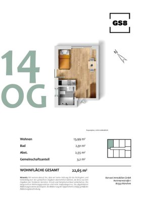 Modernes Studentenapartment inkl. Möbel – Neubau am Englischen Garten