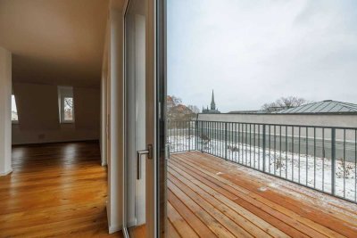 Exklusive 4-Raum-DG-Wohnung mit Dachterrasse & Blick über Leipzig, Erstbezug, auf Wunsch mit EBK