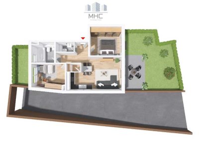 Traumhafte 3,5 Zimmer Terrassenwohnung mit Garten in Top Lage von Schwäbisch Gmünd.