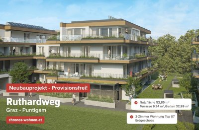 3-Zimmer-Gartenwohnung mit eingezäunten Eigengarten in Graz Puntigam!