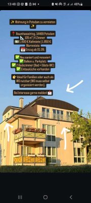 Geschmackvolle 3-Zimmer-Maisonette-Wohnung mit Balkon und Einbauküche in Potsdam